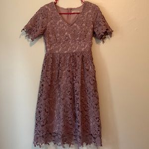 Purple Polagram Lace dress